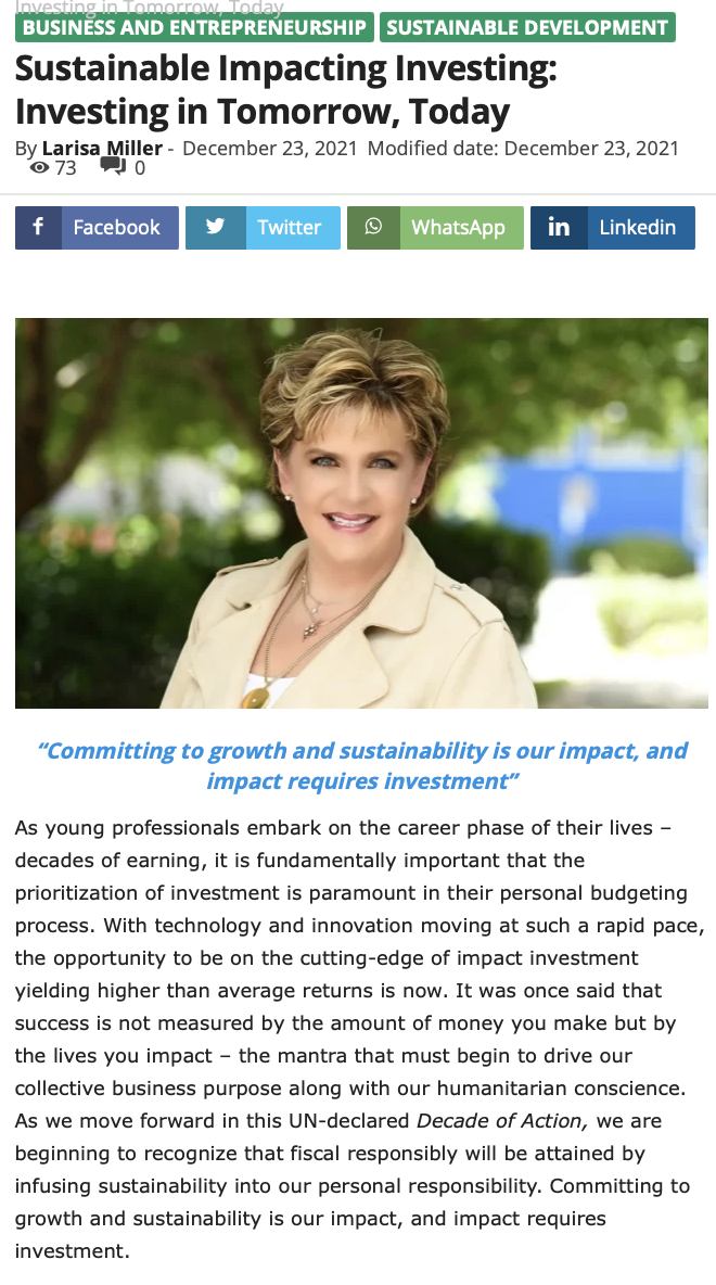 Investing in Tomorrow
